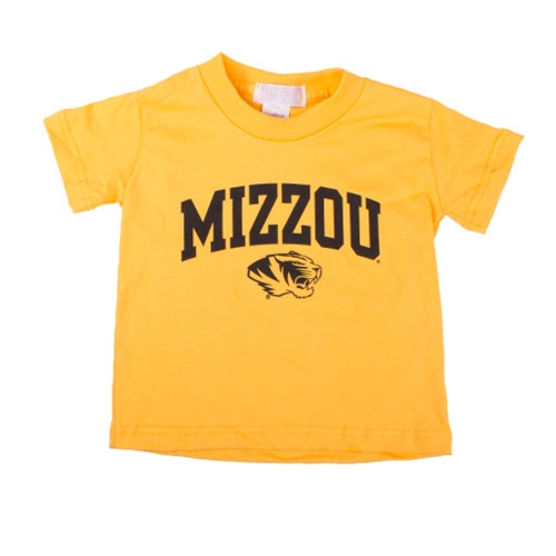 Mizzou Toddler Tiger Head Gold Crew Neck T-Shirt
