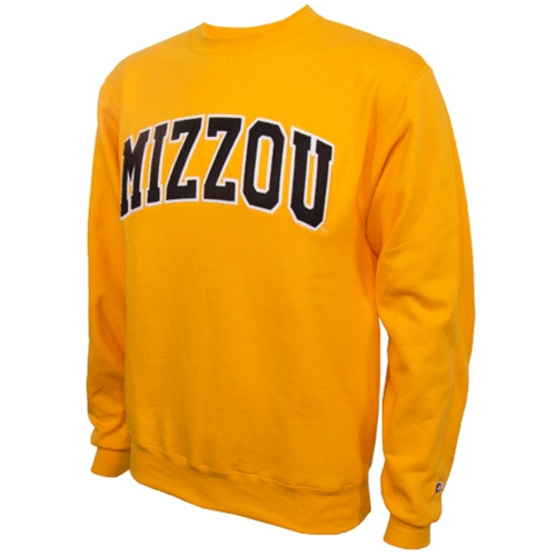 Mizzou Champion Gold Crew Neck Sweatshirt