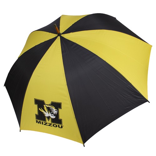 Mizzou Tiger Head 62" Black & Gold Umbrella