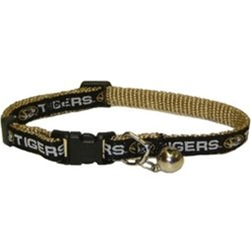 Mizzou Oval Tiger Head Tigers Black and Gold Cat Collar