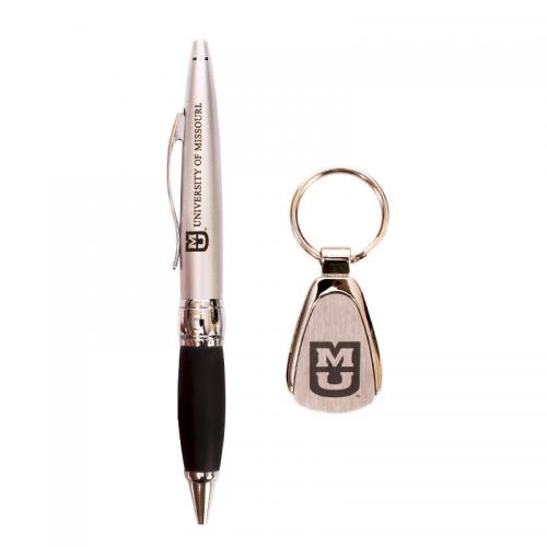 University of Missouri Silver Pen & Keychain Set