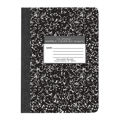 Black Marble 9" Composition Book