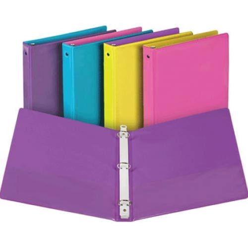 Recycled Two-Tone Assorted Colors 1.5" Round Ring View Binder