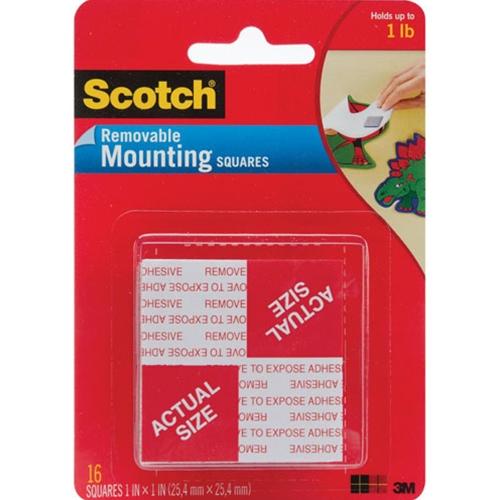 Scotch Removable Mounting Squares Pack of 16