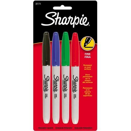Sharpie Assorted Colors Fine Tip Permanent Markers 4-Pack