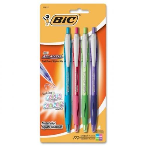 BIC Atlantis Retractable Ball Point Pens 4-Pack