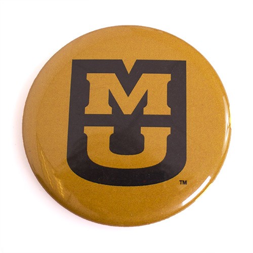 MU Black & Gold Button Magnet