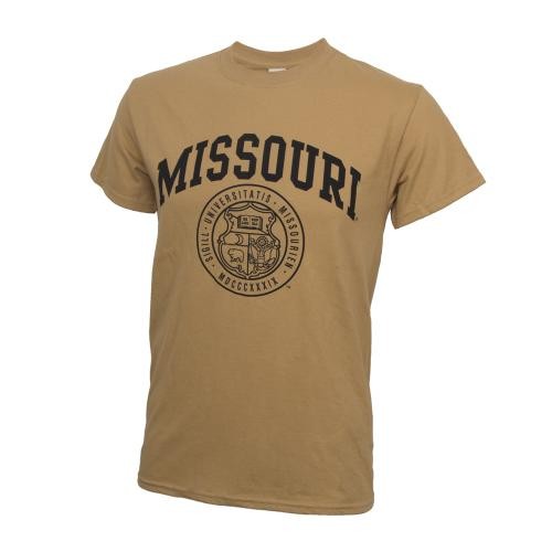 Missouri Official Seal Old Gold Crew Neck T-Shirt