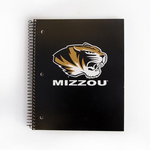 Mizzou Tiger Head Black 3-Subject Spiral Notebook