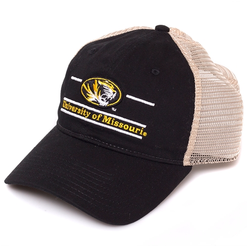 University of Missouri Oval Tiger Head Black Trucker Hat