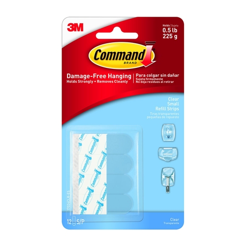 3M Command Damage-Free Hanging Clear Refill Strips