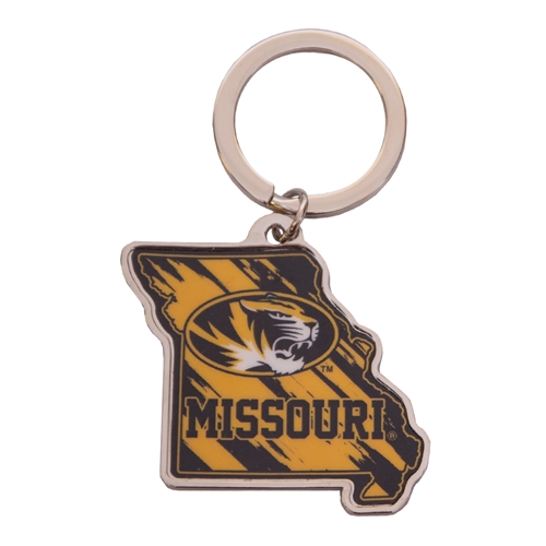 Missouri Oval Tiger Head Keychain