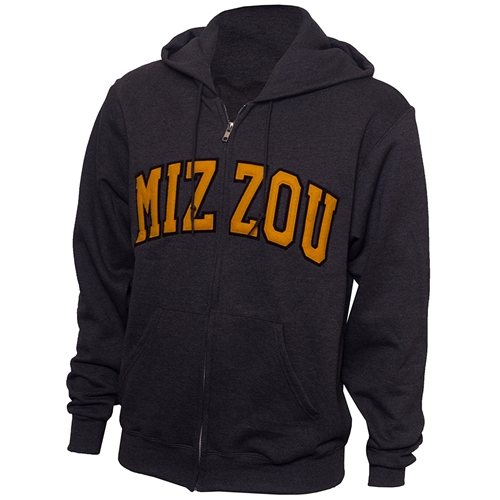 Mizzou  Champion Charcoal Full Zip Hoodie