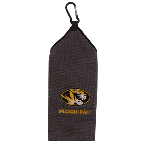 Mizzou-Rah Oval Tiger Head Grey Golf Towel