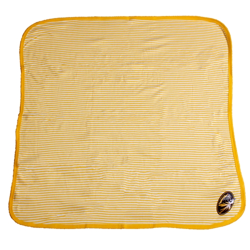 Mizzou Oval Tiger Head Gold & White Striped Baby Blanket
