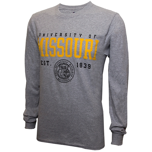University of Missouri Champion Seal Est 1839 Grey Crew Neck Shirt