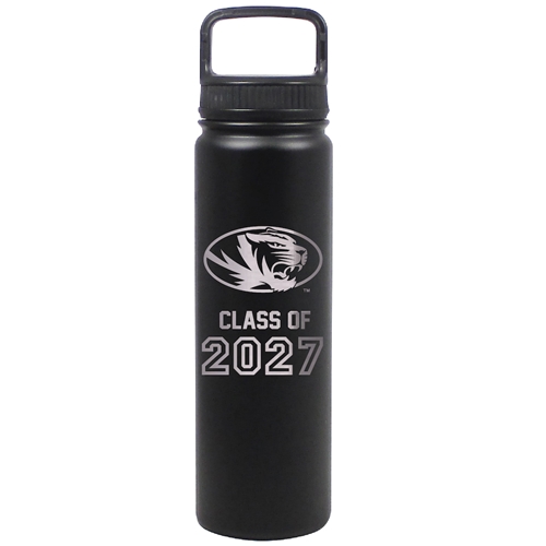 Mizzou Oval Tiger Head Class of 2027 Black Water Bottle