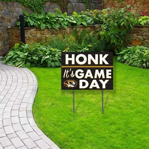 Mizzou Oval Tiger Head Honk It's Game Day Lawn Sign