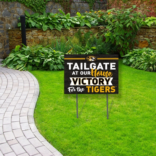 Mizzou Oval Tiger Head Tailgate at our House Victory for the Tigers Lawn Sign