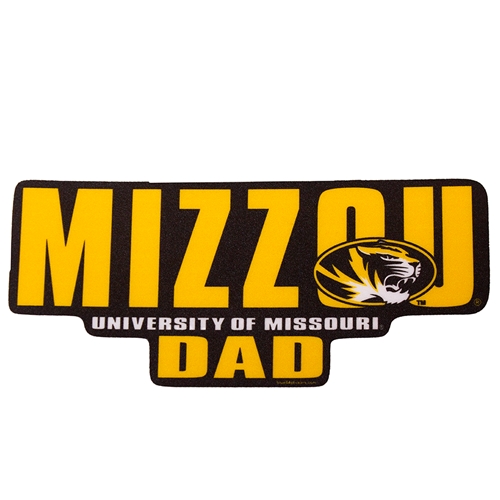 Mizzou Uuniversity of Missouri Oval Tiger Head Dad Black and Gold Vinyl Sticker