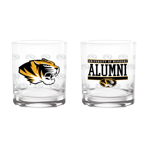 Mizzou Tiger Head Alumni University of Missouri Rocks Glass