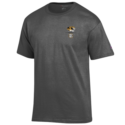 Mizzou Tiger Head SEC Champion Grey T-Shirt