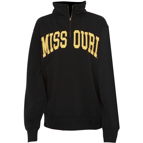 Missouri Black and Gold 1/4 Zip Sweatshirt