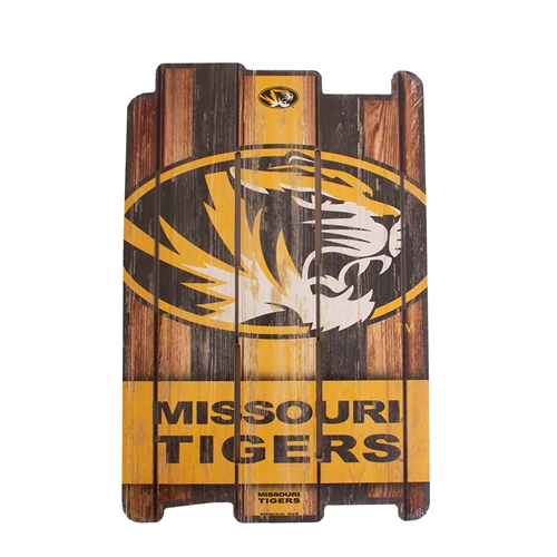 Mizzou Tigers Wood Fence with Oval Tigerhead