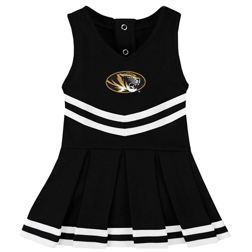 Black and White Cheerleader Bodysuit Dress Oval Tigerhead