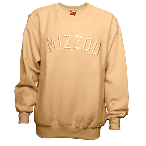 Yellow Sweatshirt Mizzou 3D Embroidery