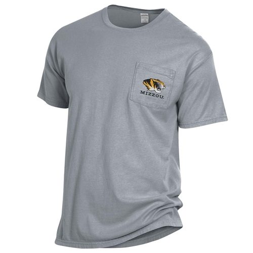 Mizzou Tigers University of Missouri Go Tigers Grey Pocket T-Shirt