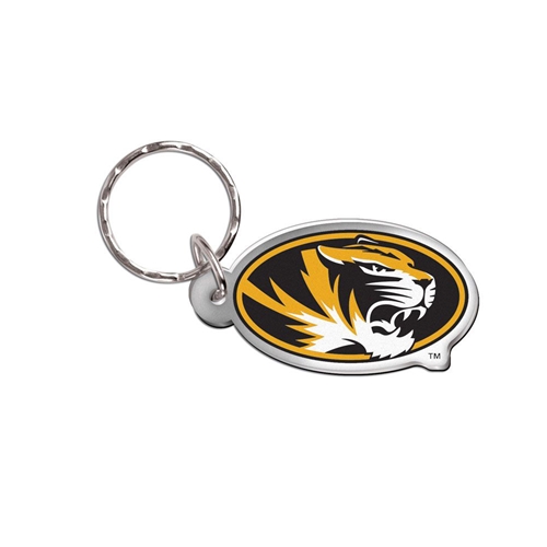 Black and Gold Oval Tiger Head Keychain