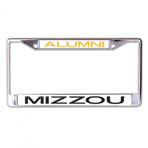 White Mizzou Alumni Chrome License Frame