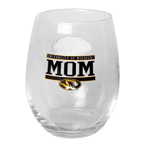 University of Missouri Mom Stemless Wine Glass