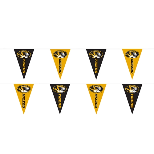 Mizzou String of Pennants Oval Tiger Head
