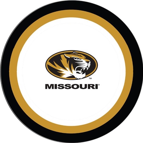 10 Pack Black and Gold Oval Tiger Head Mizzou 9" Paper Plates