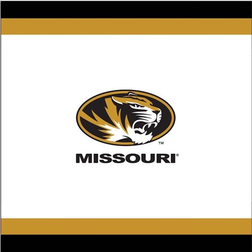 24 Pack Black and Gold Oval Tiger Head Mizzou Beverage Napkins