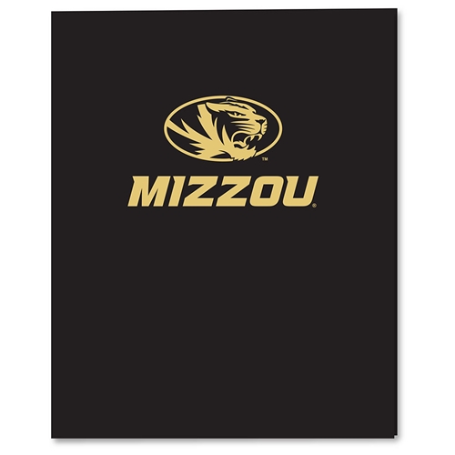 Mizzou Oval Tiger Head Black and Gold Folder