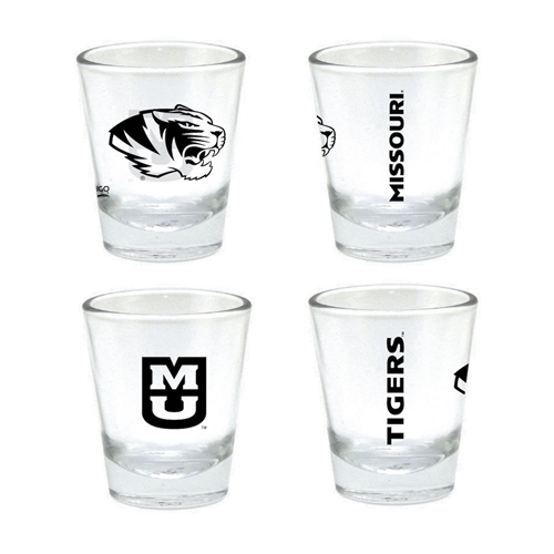 2oz Clear MU Missouri Tigers Shot Glass