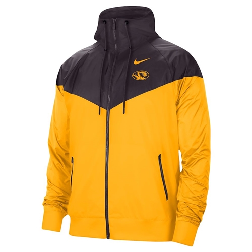 The Mizzou Store - Bright Gold Mizzou Nike® Full Zip Windbreaker Jacket