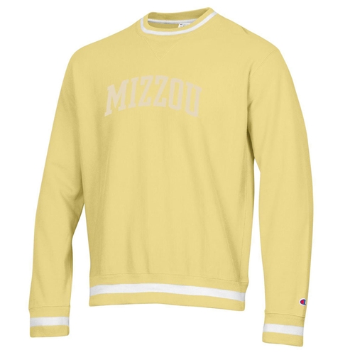 Bright Yellow Mizzou Champion® Sweatshirt Ribbed Cuff