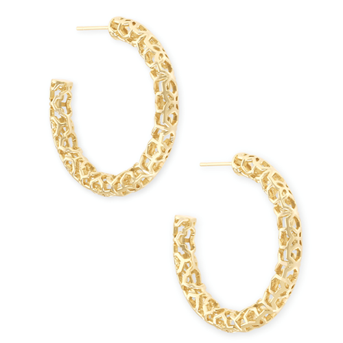 Kendra Scott® Maggie Gold Filigree Metal Hoop Earrings