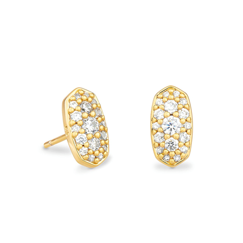 Kendra Scott® Crystal Gold Metal Stud Earrings