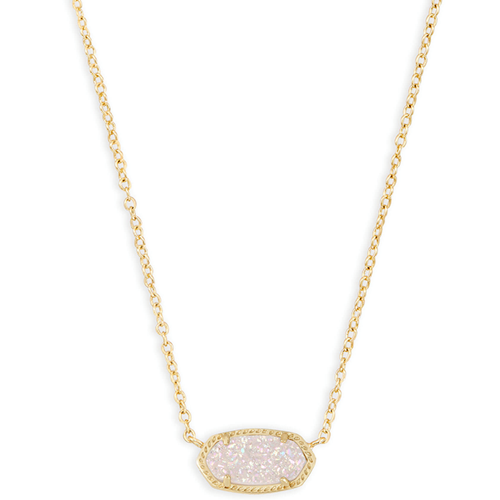Kendra Scott® Iridescent Drusy Short Pendant Gold Necklace