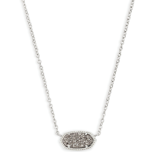 Kendra Scott® Platinum Drusy Silver Short Pendant Necklace