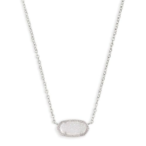 Kendra Scott® Iridescent Drusy Silver Short Pendant Necklace