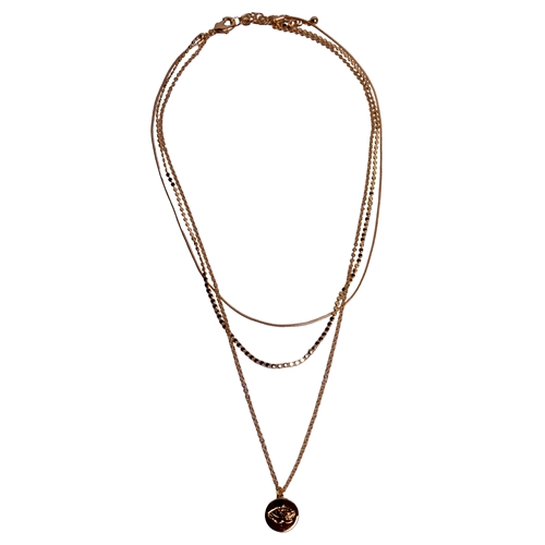 Triple Chain Tigerhead Pendant Layer Necklace
