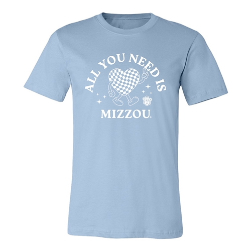 Light Blue All You Need is Mizzou Soft Style Tee
