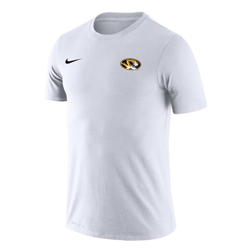 White Nike® Dri-Fit Oval Tiger Head Left Chest Tee