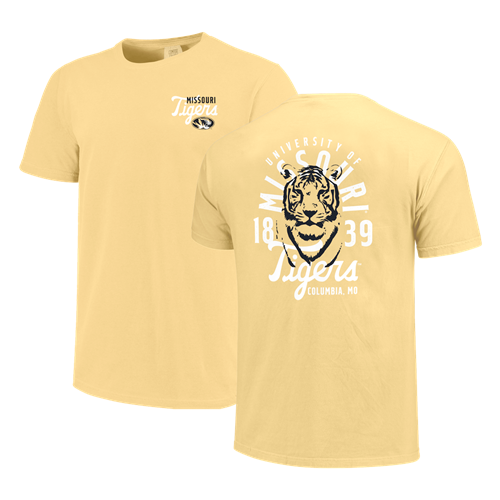 Pale Yellow University of Missouri Tigers Tee